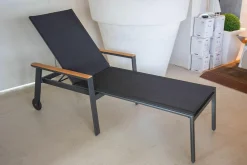 Outdoor-Liege Spa Bespannung Softex-Gewebe Anthrazit Gestell Aluminium Anthrazit Mit Rollen