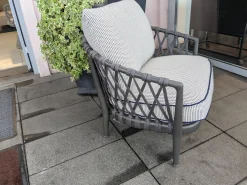 Outdoorsessel Erica Stoff Elisir 820 Blau Creme