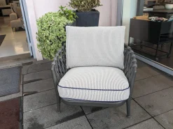 Outdoorsessel Erica Stoff Elisir 820 Blau Creme