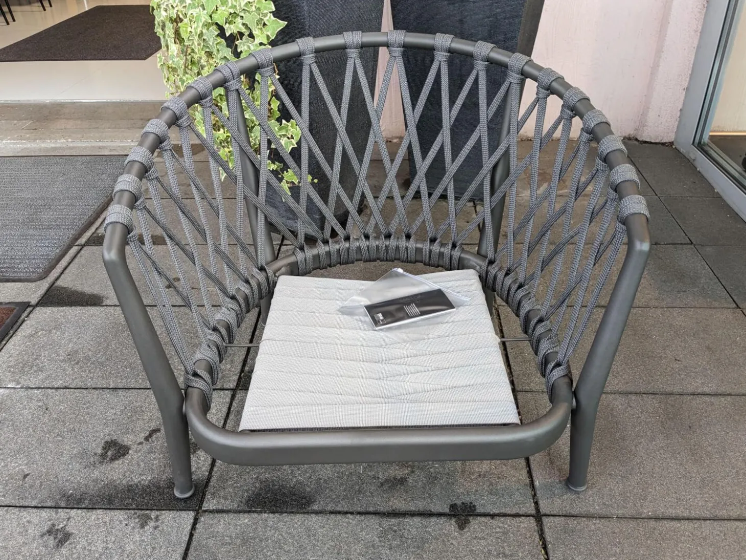 Outdoorsessel Erica Stoff Elisir 820 Blau Creme