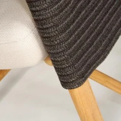 Outdoorsessel Giro Geflecht Woodland Saga Gestell Teakholz Kissen Stoff Laminat Dry Sand