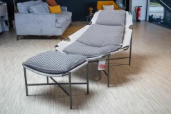 Outdoor-Sessel Jackout Stoff 20 462 Graublau Gestell Metall Anthrazit Pulverbeschichtet Inklusive Hocker