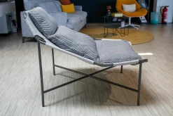 Outdoor-Sessel Jackout Stoff 20 462 Graublau Gestell Metall Anthrazit Pulverbeschichtet Inklusive Hocker