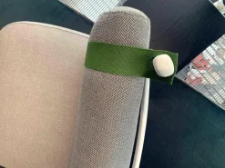 Outdoorsessel Roll Bezug 289 Fog Lamindo und 039 Green Stripe Gestell 721 Chalk