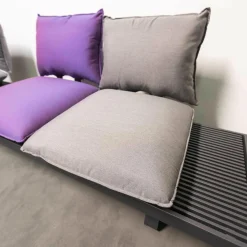 Outdoorsofa Feinstruktur Eleganz Graphit Mit 3 Kissensets Und 1 Armkissen
