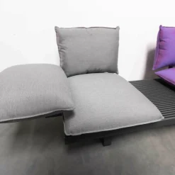 Outdoorsofa Feinstruktur Eleganz Graphit Mit 3 Kissensets Und 1 Armkissen