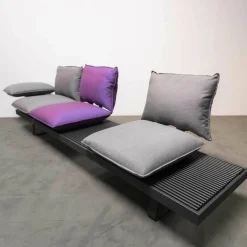 Outdoorsofa Feinstruktur Eleganz Graphit Mit 3 Kissensets Und 1 Armkissen