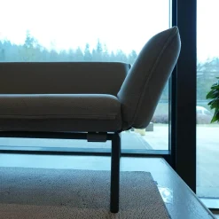 Outdoorsofa Luna Lounge Dining Bezug Stoff C Lopi R014 Coconut Grau Gestell Edelstahl