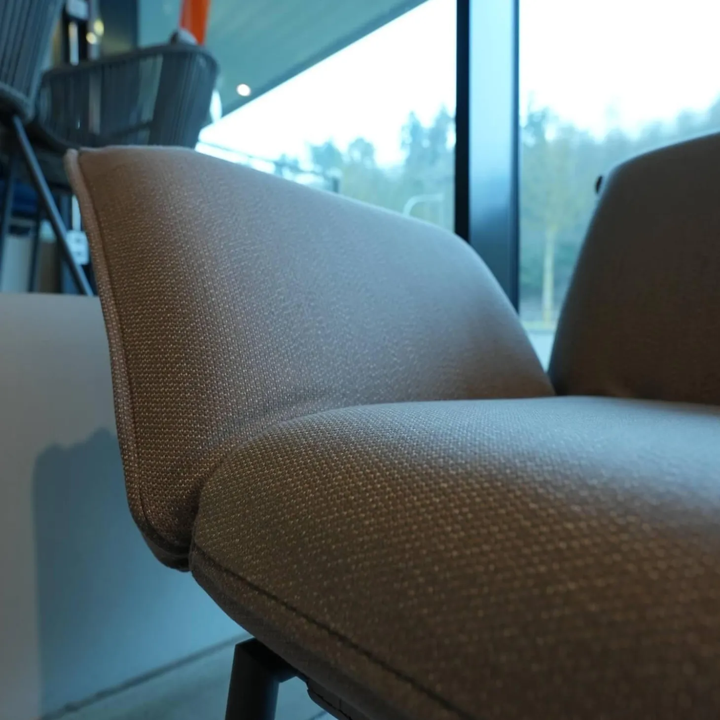 Outdoorsofa Luna Lounge Dining Bezug Stoff C Lopi R014 Coconut Grau Gestell Edelstahl