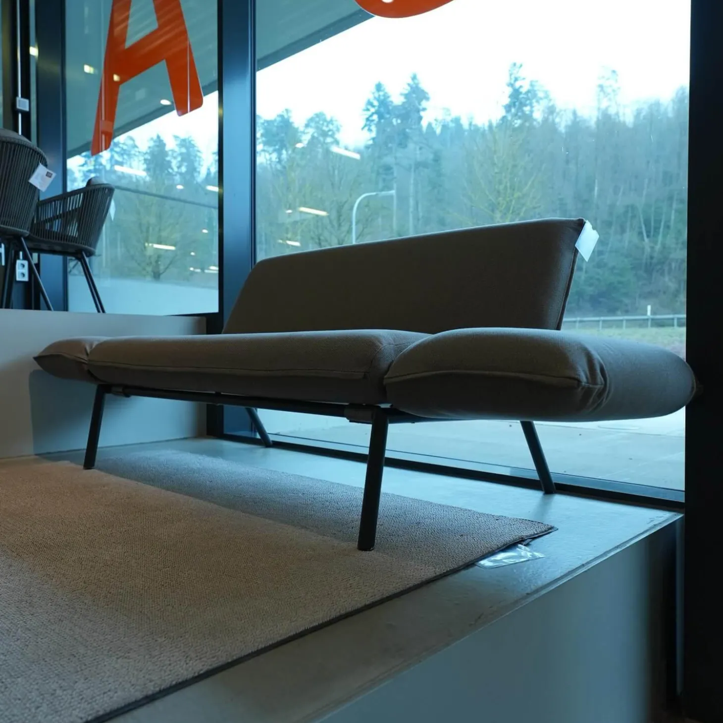 Outdoorsofa Luna Lounge Dining Bezug Stoff C Lopi R014 Coconut Grau Gestell Edelstahl