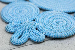 Outdoorteppich Spin TASN00B Stoff Fiordaliso Blu Chiaro T9857 Blau 198x198