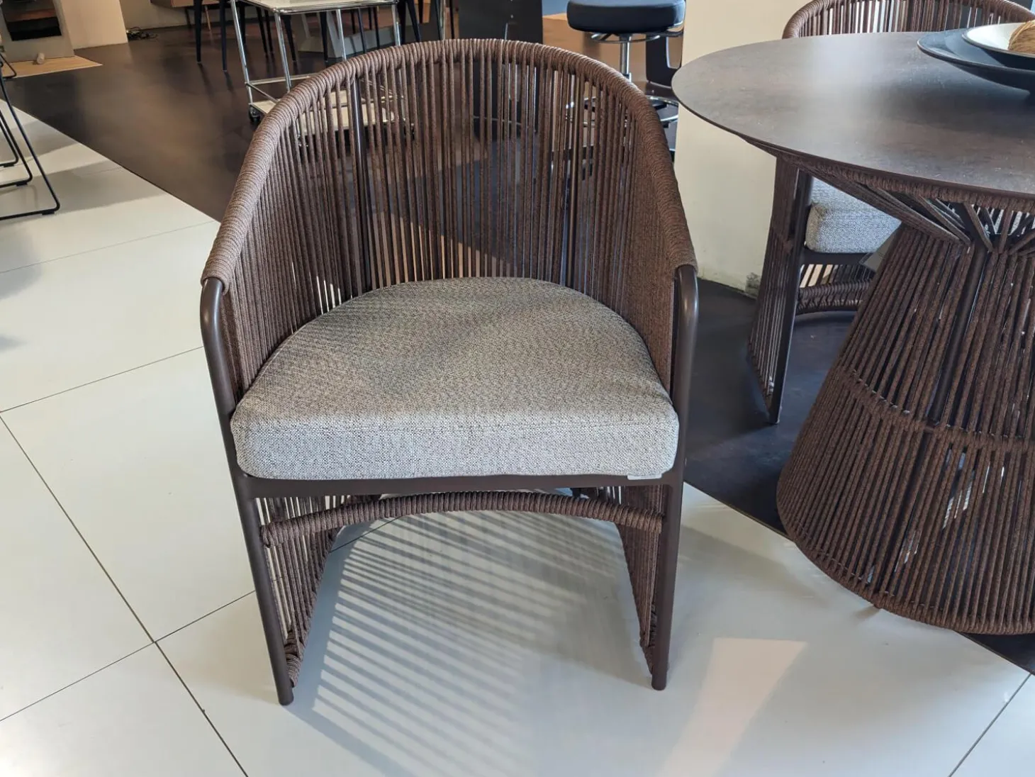 Outdoor-Tischgruppe Tibidado Corton Bordo Marone Tisch mit 3 Stühlen