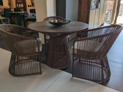 Outdoor-Tischgruppe Tibidado Corton Bordo Marone Tisch mit 3 Stühlen