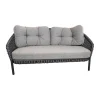 Outdoosofa Ocean Large 2 Sitzer Geflecht Soft Rope Dark Grey Dunkelgrau Kissensatz Stoff Wove Grau Gestell Aluminium Pulverbeschichtet Grau