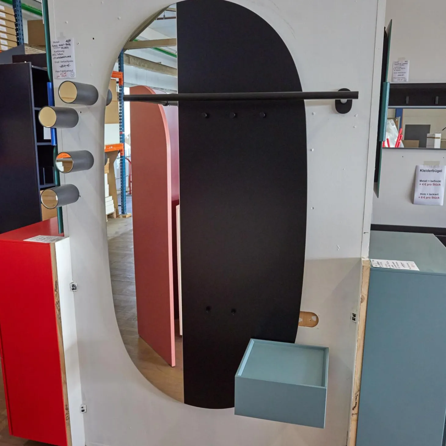 Paneelgarderobe Mask S Paneel Lack 46 Schwarz Und Schubkastenelement 53 Salbei Blau