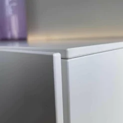 Paneelwand Alea Lack Weiß Mit Beleuchtung Und Glas Einlegeböden