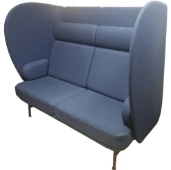 Plenum Zweisitzer Sofa Stoff Capture 6001 Blau Gestell Anthrazit