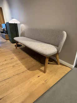 Polsterbank Flor Stoff Ripley R10 Grau Beige Natur Meliert Gestell Eiche Natur Geölt