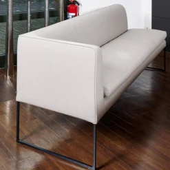 Polsterbank Mell Mit Kissen Stoff 9717 Kiesel Metallgestell Pulver Schwarz