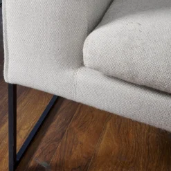 Polsterbank Mell Mit Kissen Stoff 9717 Kiesel Metallgestell Pulver Schwarz