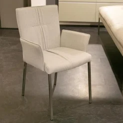 Polsterbank Mit Sessel Und 3 Stühlen Leder Toledo Perle Weiß Creme