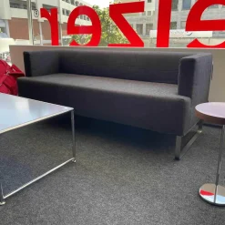 Polsterbank Modell Blue City Stoff Malin Anthrazit Kufen Edelstahl Bezug Abnehmbar