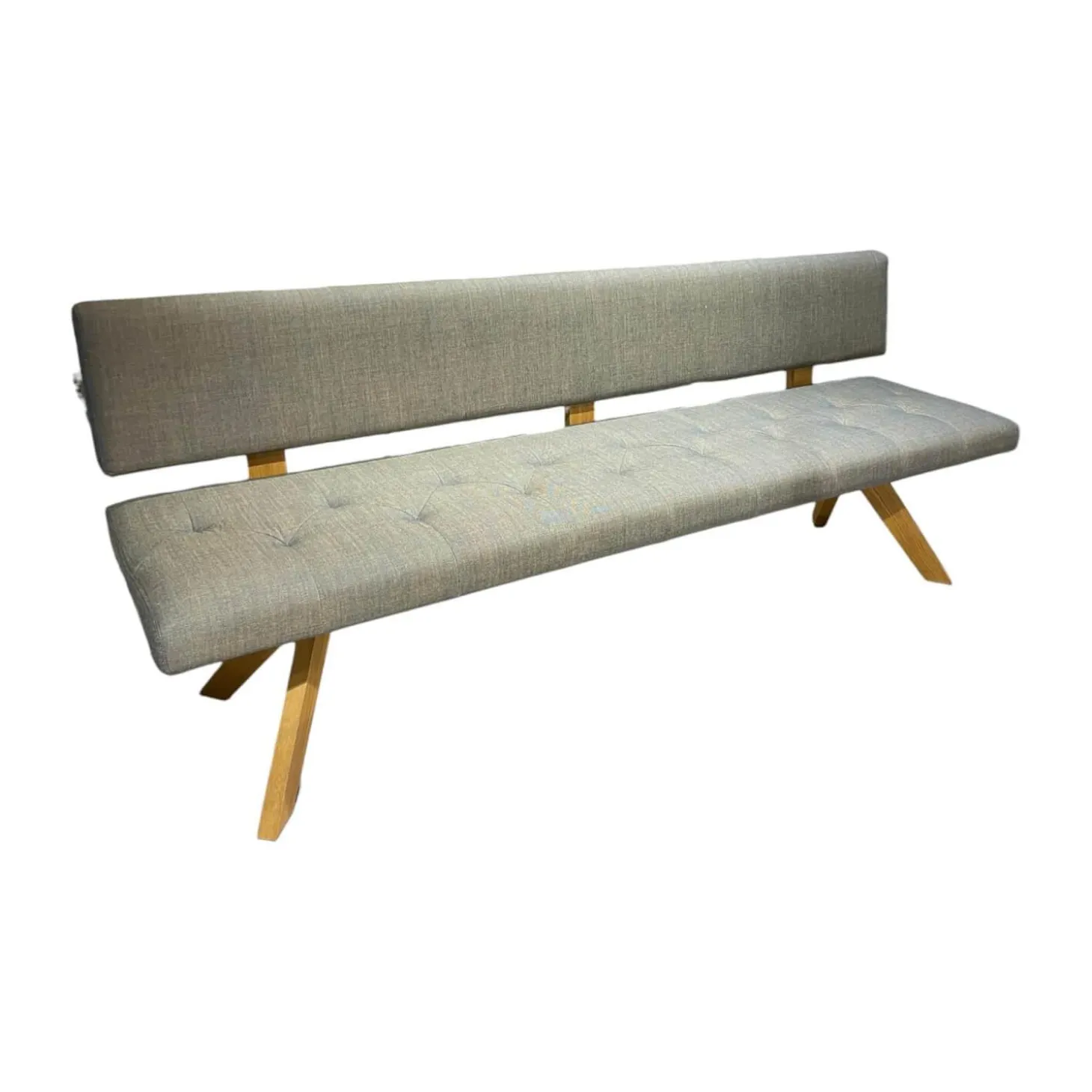 Polsterbank Yps BYS 21 PO R Stoff Canvas 734 Grau Gestell Eiche Naturöl 2407
