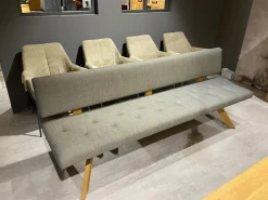 Polsterbank Yps BYS 21 PO R Stoff Canvas 734 Grau Gestell Eiche Naturöl 2407