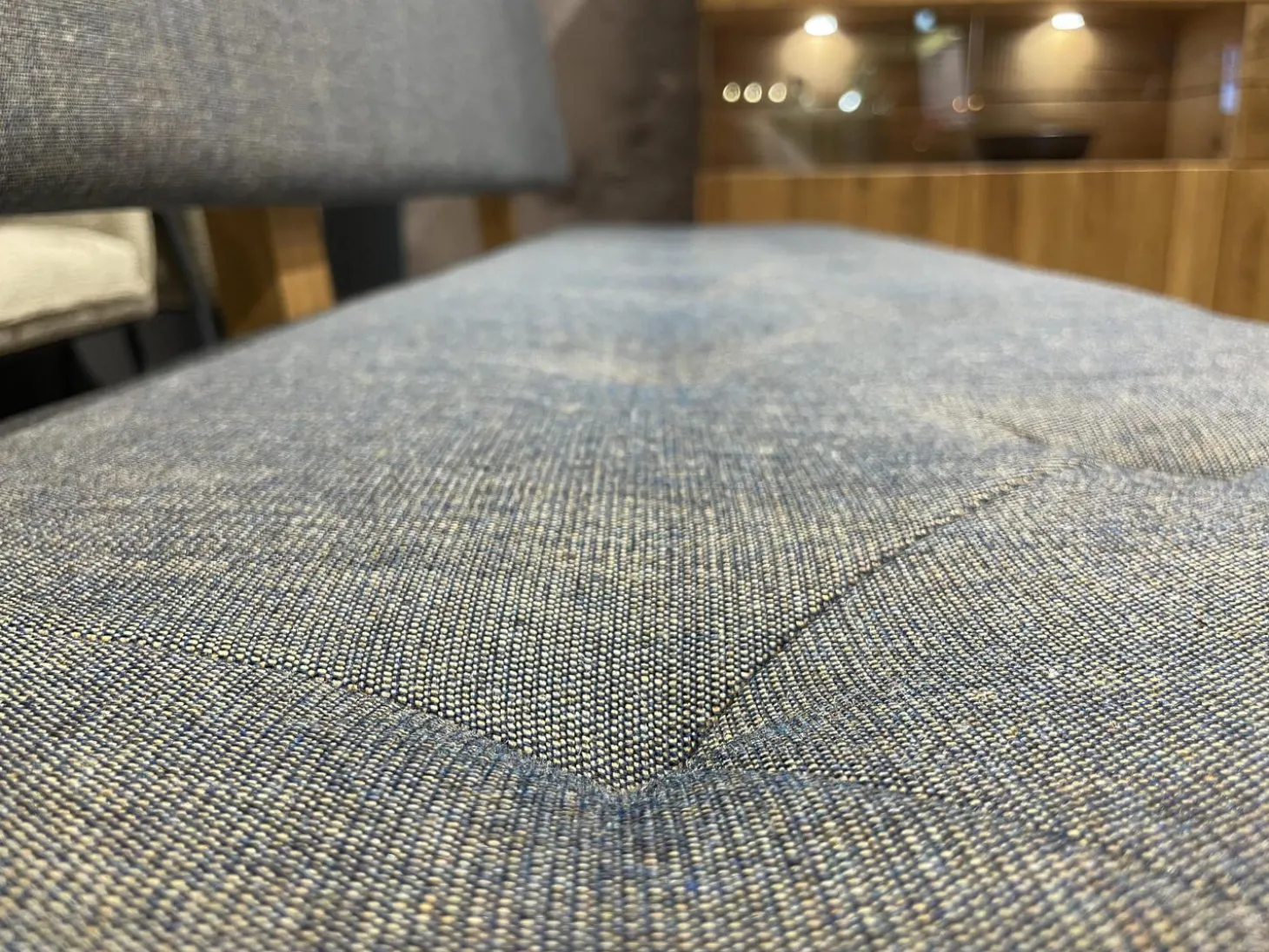 Polsterbank Yps BYS 21 PO R Stoff Canvas 734 Grau Gestell Eiche Naturöl 2407