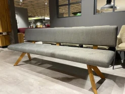 Polsterbank Yps BYS 21 PO R Stoff Canvas 734 Grau Gestell Eiche Naturöl 2407