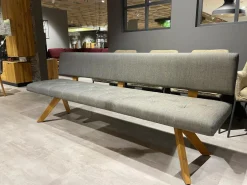 Polsterbank Yps BYS 21 PO R Stoff Canvas 734 Grau Gestell Eiche Naturöl 2407