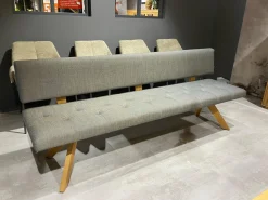 Polsterbank Yps BYS 21 PO R Stoff Canvas 734 Grau Gestell Eiche Naturöl 2407