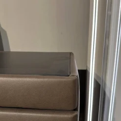 Polsterbett Heaven Leder Galero Nougat Braun Metallfuß Schwarz Inklusive Matratzen