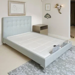 Polsterbett Super Cad Stoff Gio Lune 009 Türkis mit Matratzen