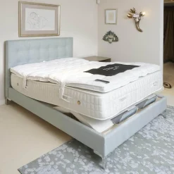 Polsterbett Super Cad Stoff Gio Lune 009 Türkis mit Matratzen