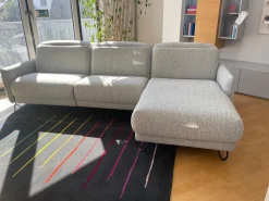 Polstereckgruppe Vitis CL280 Stoff Ancona Sky Grau Blau Fuß Schwarz Inklusive Motorischer Relaxfunktion