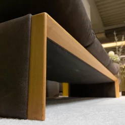 Polsterelementgruppe 2 5 2 Leder A India Schoko Braun Holzrahmen Wildeiche Massiv Metallfuß Aluminium Matt Satiniert Mit Kissen