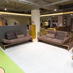 Polsterelementgruppe 2 5 2 Leder A India Schoko Braun Holzrahmen Wildeiche Massiv Metallfuß Aluminium Matt Satiniert Mit Kissen