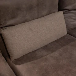 Polsterelementgruppe 2 5 2 Leder A India Schoko Braun Holzrahmen Wildeiche Massiv Metallfuß Aluminium Matt Satiniert Mit Kissen