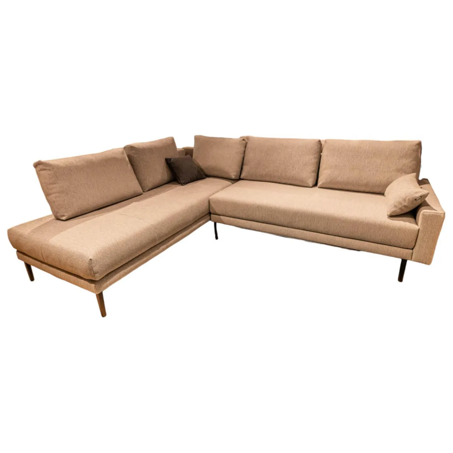 Polstergarnitur 170 Bezug Stoff 4020 Silbergrau Stahlfuß Schwarz Inklusive 2 Kissen