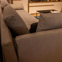 Polstergarnitur 170 Bezug Stoff 4020 Silbergrau Stahlfuß Schwarz Inklusive 2 Kissen