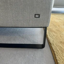 Polstergarnitur 009 Cara Stoff 20 162 Steingrau Grau Kufe Stahl Schwarz Inklusive Kissen