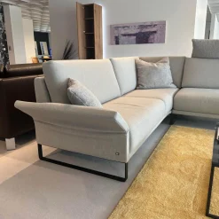 Polstergarnitur 009 Cara Stoff 20 162 Steingrau Grau Kufe Stahl Schwarz Inklusive Kissen