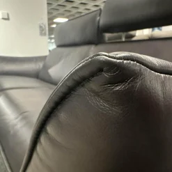 Polstergarnitur 1926 Leder 31 Longlife Moor Schwarz Braun Füße Metall 62 Edelstahloptik Gebürstet