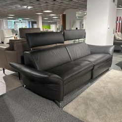 Polstergarnitur 1926 Leder 31 Longlife Moor Schwarz Braun Füße Metall 62 Edelstahloptik Gebürstet