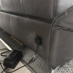 Polstergarnitur 1926 Leder 31 Longlife Moor Schwarz Braun Füße Metall 62 Edelstahloptik Gebürstet