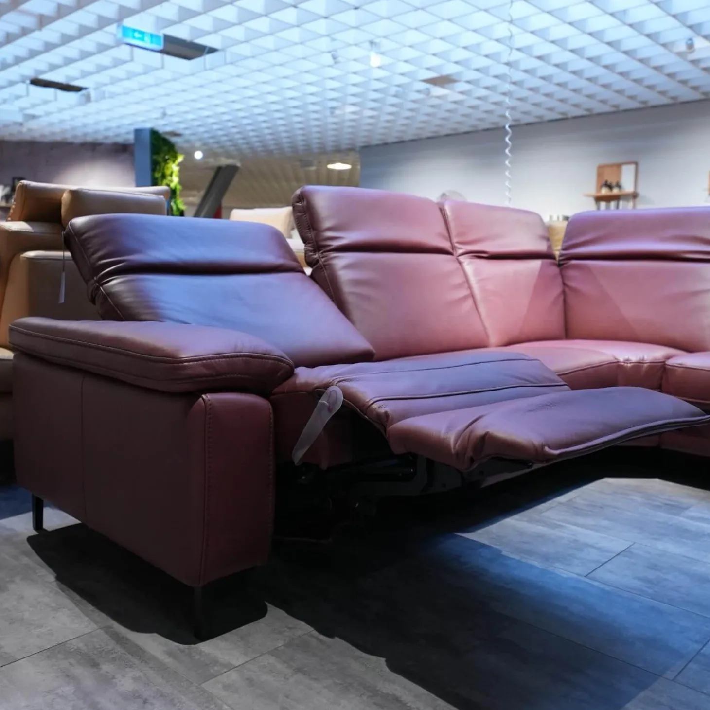 Polstergarnitur 4054 Leder 60 Rodeo Barolo Fuß Metall Schwarz