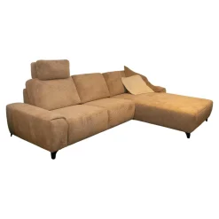 Polstergarnitur Leon Bezug Cord Taupe Metallfuß 1015 Schwarz Matt Mit Schlaffunktion