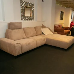 Polstergarnitur Leon Bezug Cord Taupe Metallfuß 1015 Schwarz Matt Mit Schlaffunktion