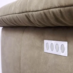 Polstergarnitur 2600 Motorisch Bezug Clash Oliv Metallfüße Chrom Glänzend